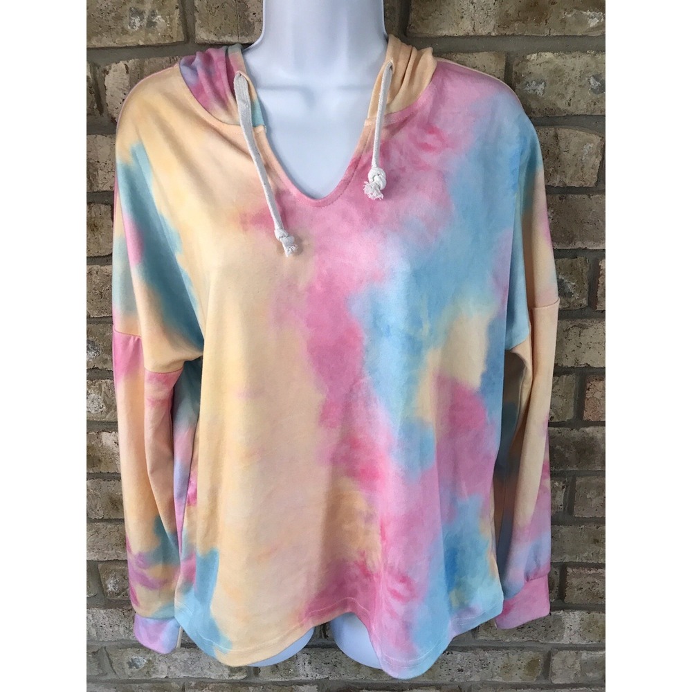 rainbow color hooded sweatshirt womens small unbranded‎